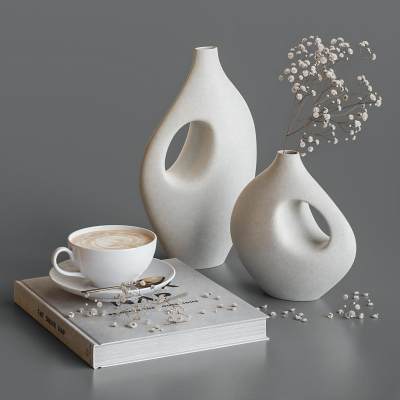 现代书籍花瓶摆件-02